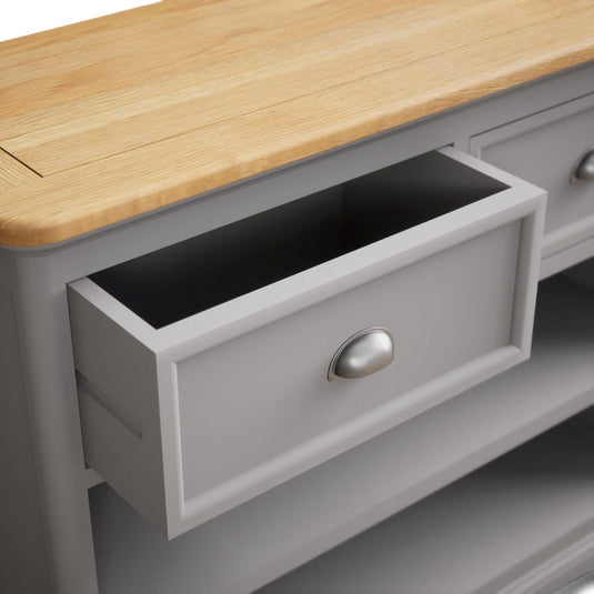 Bridstow Oak and Light Grey Painted Storage Console Table Occasionals Bridstow