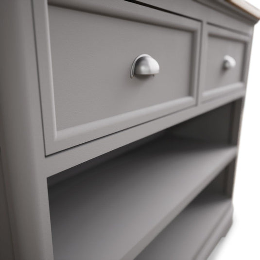 Bridstow Oak and Light Grey Painted Storage Console Table Occasionals Bridstow