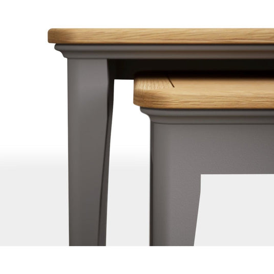 Bridstow Oak and Light Grey Painted Nest Of Tables Occasionals Bridstow