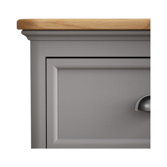 Bridstow Oak and Light Grey Painted 5 Drawer Tallboy Storage Bridstow