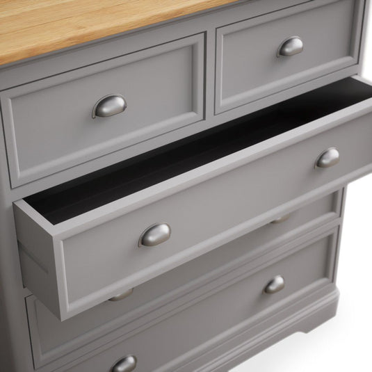 Bridstow Oak and Light Grey Painted 2 Over 3 Chest of drawers Storage Bridstow