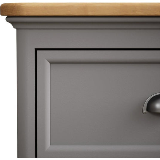 Bridstow Oak and Light Grey Painted Wide Chest Of Drawers Storage Bridstow