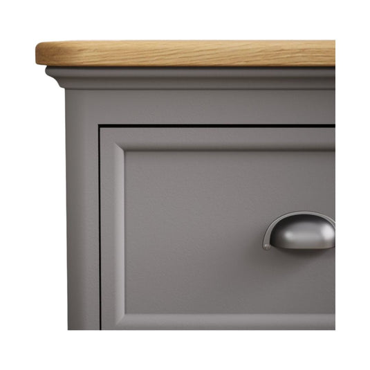 Bridstow Oak and Light Grey Painted 2 Drawer Bedside Chest Storage Bridstow