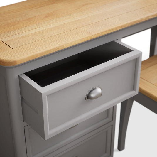 Bridstow Oak and Light Grey Painted Dressing Table Set Storage Bridstow