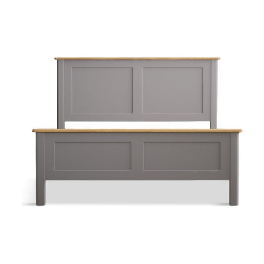 Bridstow Oak and Light Grey Painted Double Bed Beds Bridstow