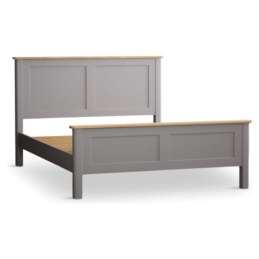 Bridstow Oak and Light Grey Painted Double Bed Beds Bridstow