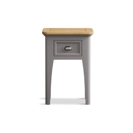Bridstow Oak and Light Grey Painted 1 Drawer Bedside Storage Bridstow