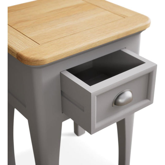 Bridstow Oak and Light Grey Painted 1 Drawer Bedside Storage Bridstow