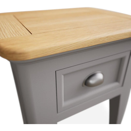Bridstow Oak and Light Grey Painted 1 Drawer Bedside Storage Bridstow