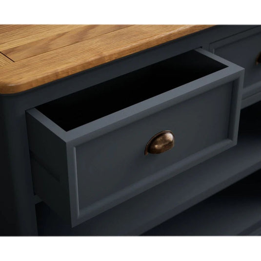 Ashton Oak and Blue Painted Storage Console Table
