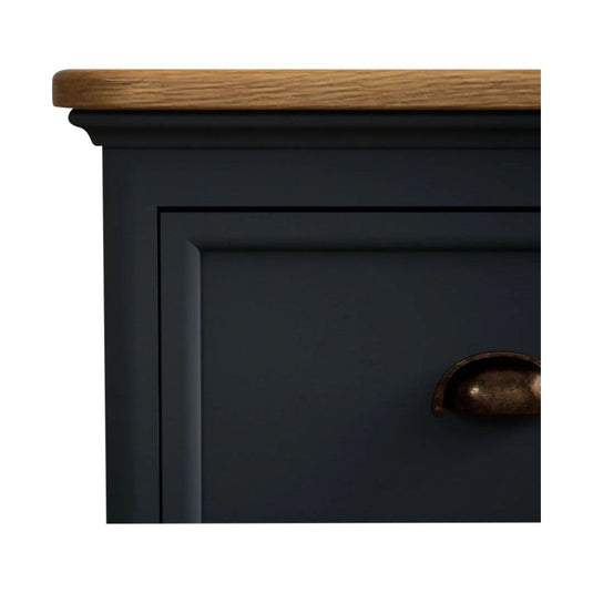 Ashton Oak and Blue Painted 2 Drawer Bedside Chest