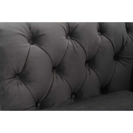 Westminster Chesterfield Dark Grey Velvet 3 Seater Sofa Sofa Westminster