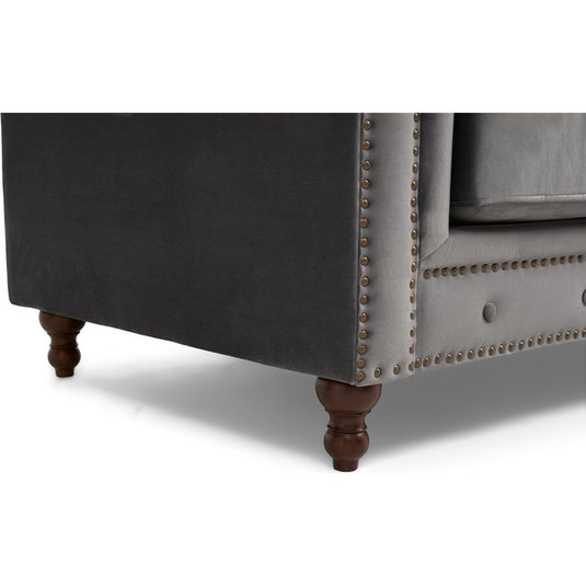 Westminster Chesterfield Dark Grey Velvet 3 Seater Sofa Sofa Westminster