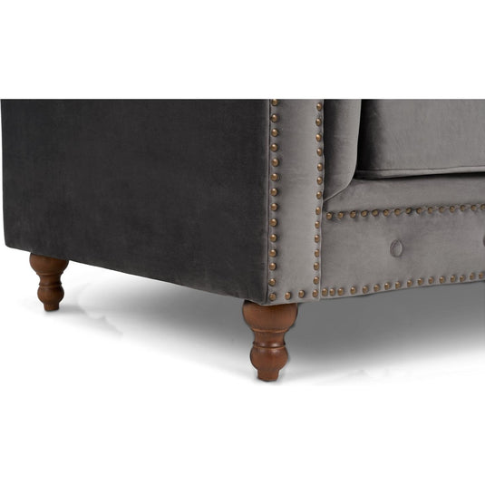 Westminster Chesterfield Dark Grey Velvet 2 Seater Sofa Sofa Westminster