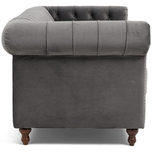 Westminster Chesterfield Dark Grey Velvet 3 Seater Sofa Sofa Westminster