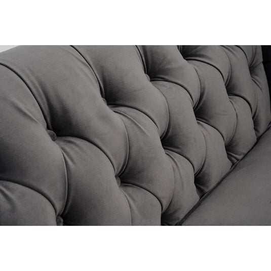 Westminster Chesterfield Dark Grey Velvet 2 Seater Sofa Sofa Westminster
