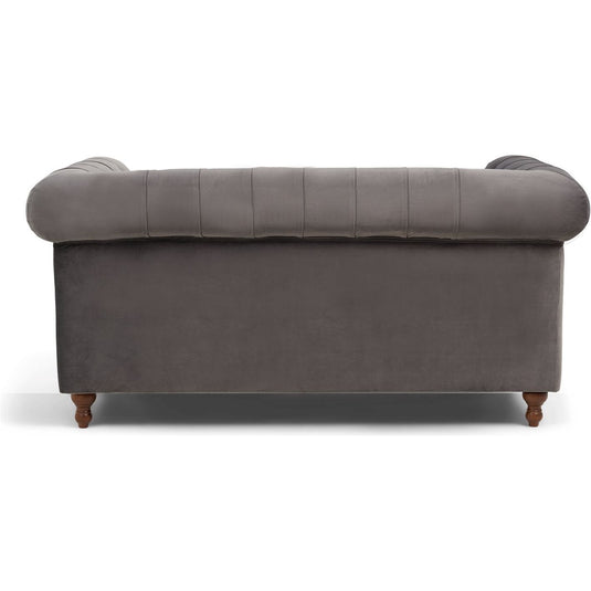 Westminster Chesterfield Dark Grey Velvet 2 Seater Sofa Sofa Westminster