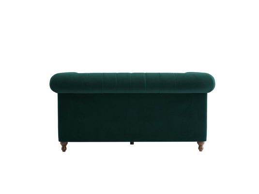 Wellington Chesterfield Green Velvet 2 Seater Sofa