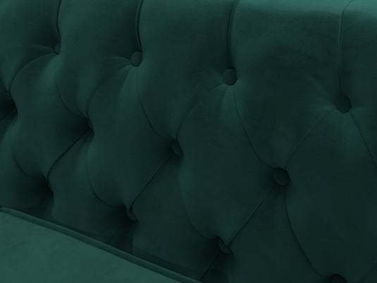 Wellington Chesterfield Green Velvet 2 Seater Sofa