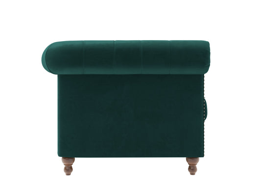 Wellington Chesterfield Green Velvet 2 Seater Sofa