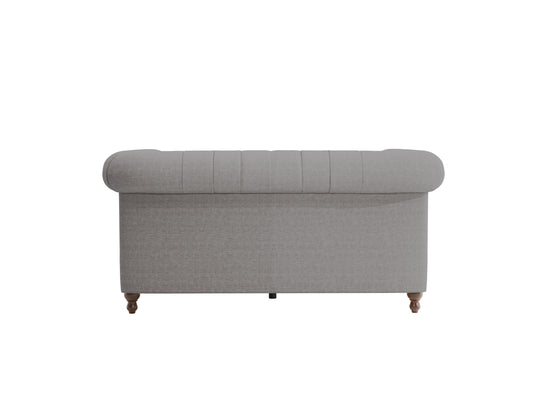 Wellington Chesterfield Grey Linen 2 Seater Sofa