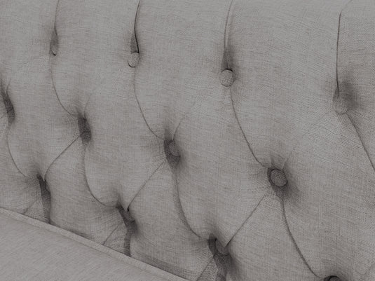 Wellington Chesterfield Grey Linen 2 Seater Sofa