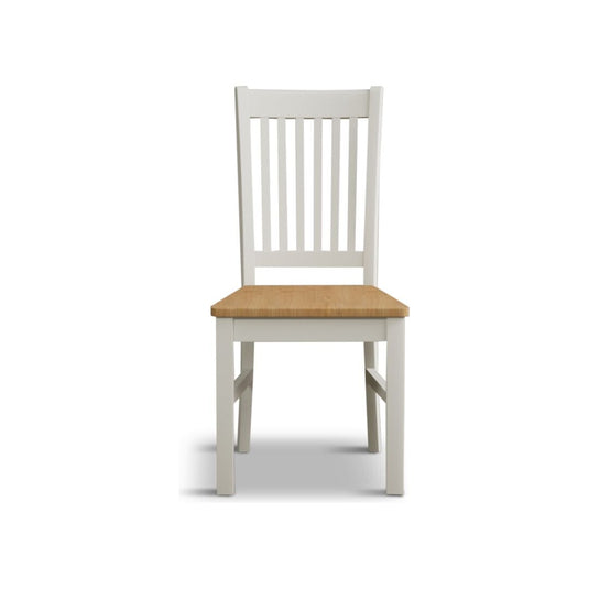 Walton Signal White Painted Chairs with Oak Seat Pad (Pair) Dining Chair Walton