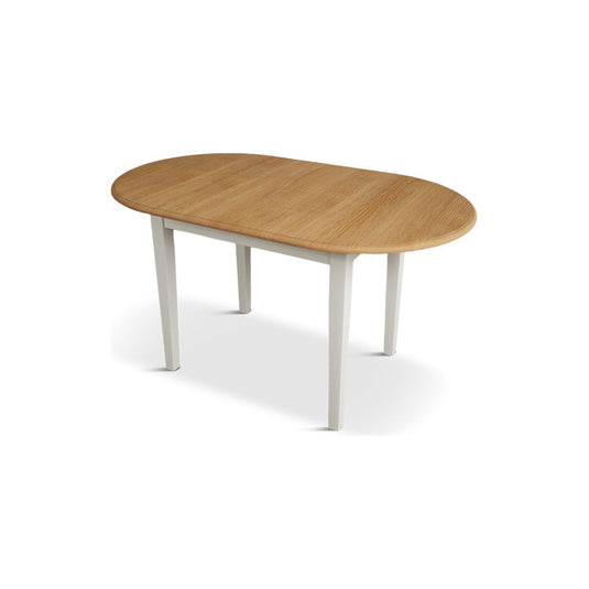 Extending Walton Oak and Signal White Painted Dining Table