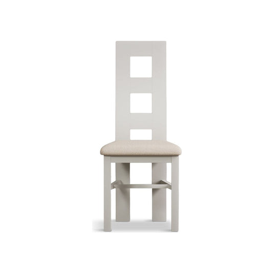 Signal White Flow Back Chair with Linen Seat Pad (Pair) Dining Chair Painted