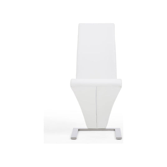 Marino Z Ivory White Faux Leather Dining Chairs (Pair) Dining Chair Marino