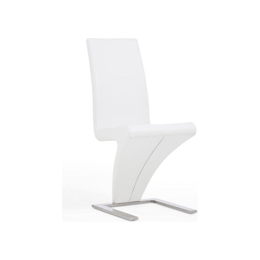 Marino Z Ivory White Faux Leather Dining Chairs (Pair) Dining Chair Marino