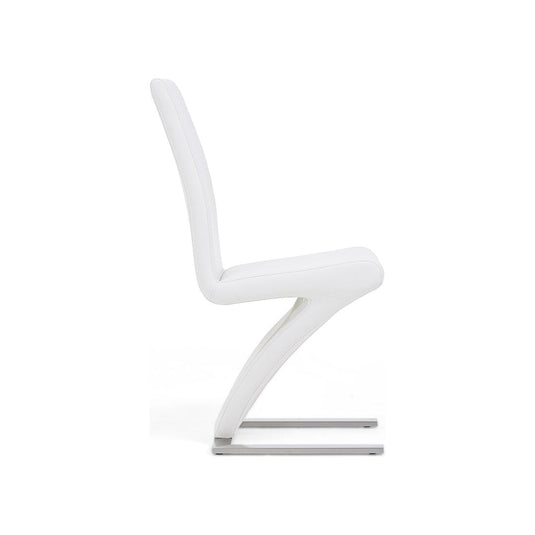 Marino Z Ivory White Faux Leather Dining Chairs (Pair) Dining Chair Marino