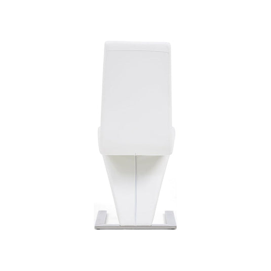 Marino Z Ivory White Faux Leather Dining Chairs (Pair) Dining Chair Marino