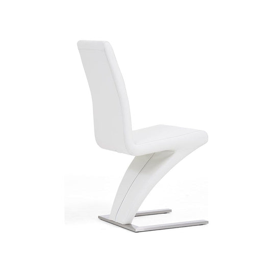 Marino Z Ivory White Faux Leather Dining Chairs (Pair) Dining Chair Marino