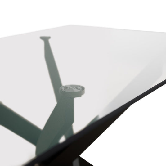 Bernini 120cm Black Leg Rectangular Glass Dining Table