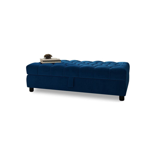 Blue Velvet Storage Footstool