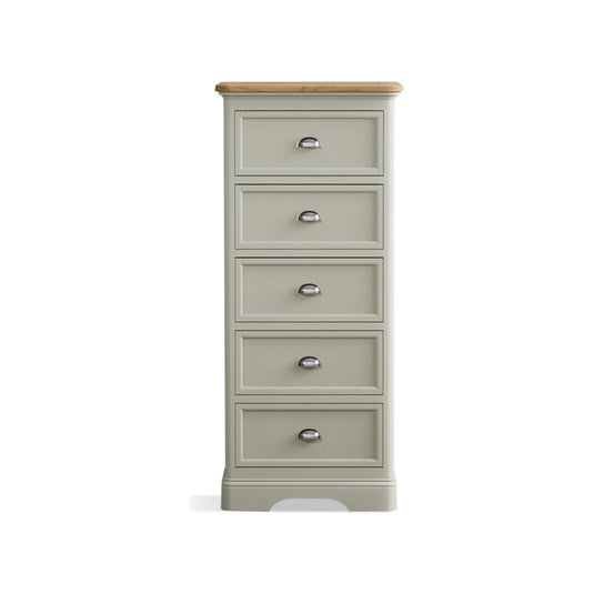 Ashton Soft Green Painted 5 Drawer Tallboy