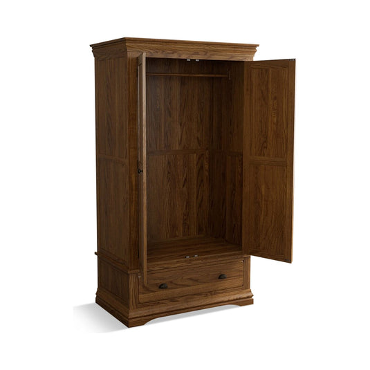 Hulbury Rustic Solid Oak Double Wardrobe