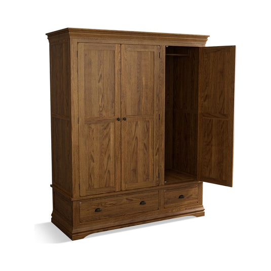 Hulbury Rustic Solid Oak Triple Wardrobe