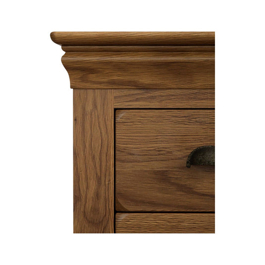 Hulbury Rustic Solid Oak 2 Drawer Bedside Table