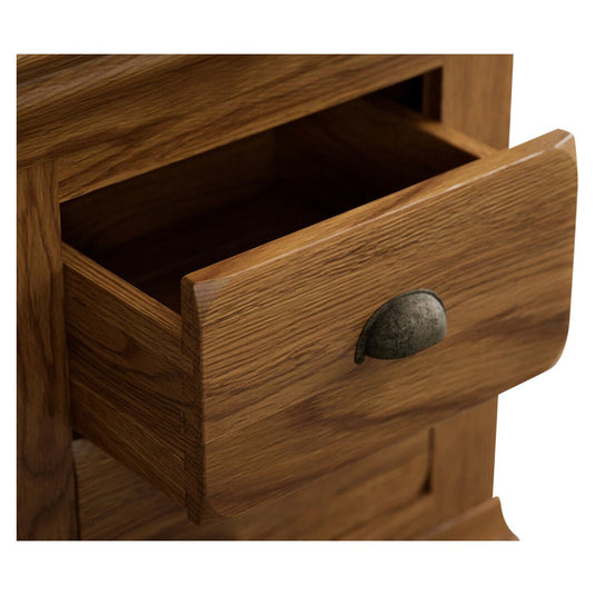 Hulbury Rustic Solid Oak 2 Drawer Bedside Table