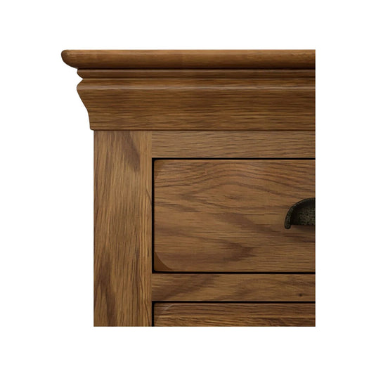 Hulbury Rustic Solid Oak Wide Chest of Drawers