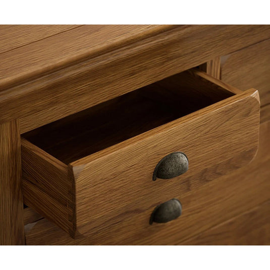 Hulbury Rustic Solid Oak Wide Chest of Drawers