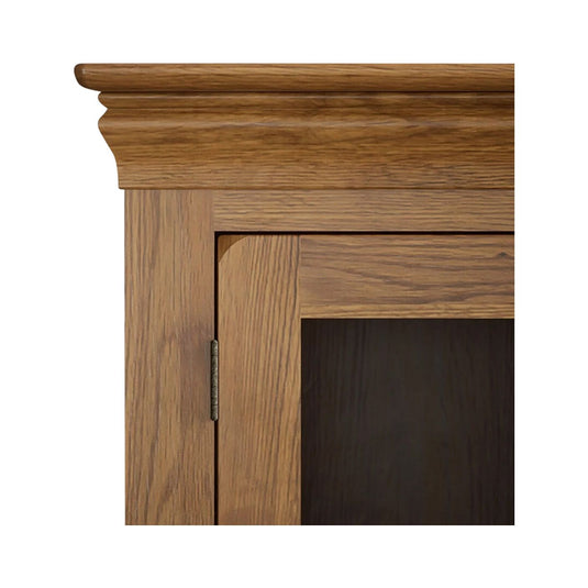 Hulbury Rustic Solid Oak Display Cabinet
