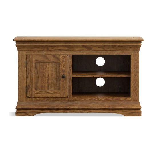 Hulbury Rustic Solid Oak Small TV Unit