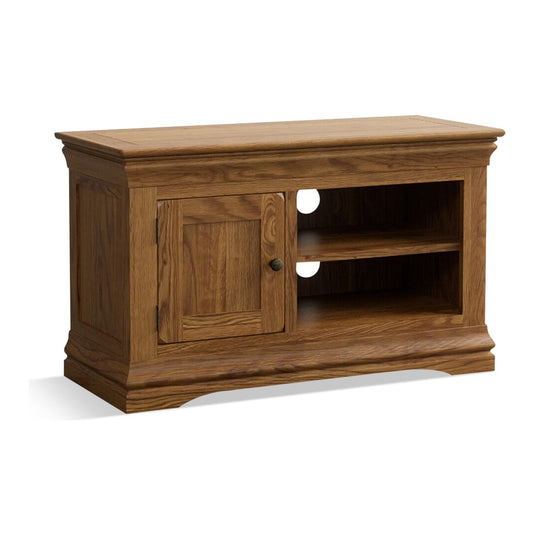 Hulbury Rustic Solid Oak Small TV Unit