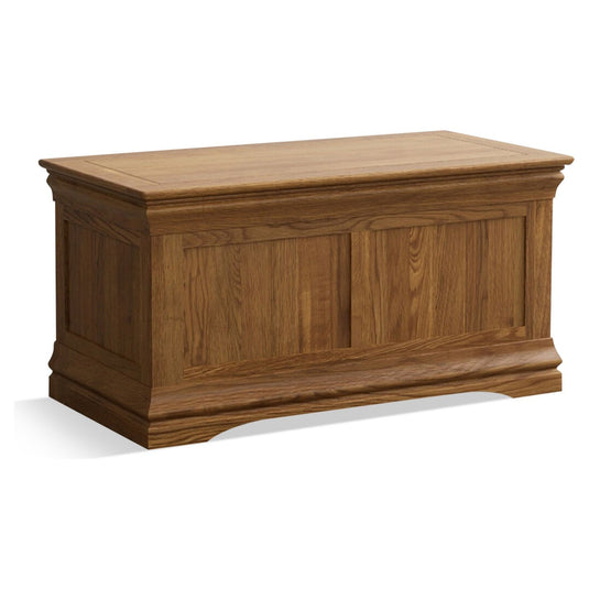 Hulbury Rustic Solid Oak Blanket Box