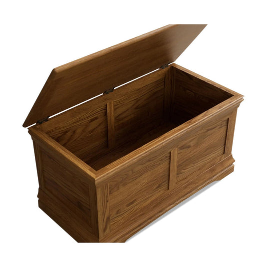 Hulbury Rustic Solid Oak Blanket Box
