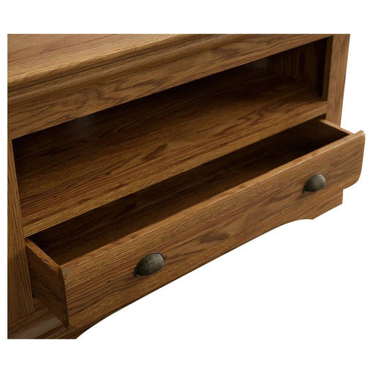 Hulbury Rustic Solid Oak Corner TV Unit