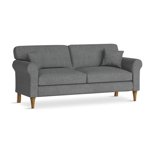 Devonshire Charcoal Grey Fabric Three Seater Sofa